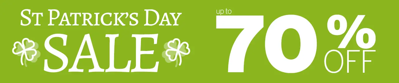 St. Patrick’s Day Uitverkoop tot 70% KORTING