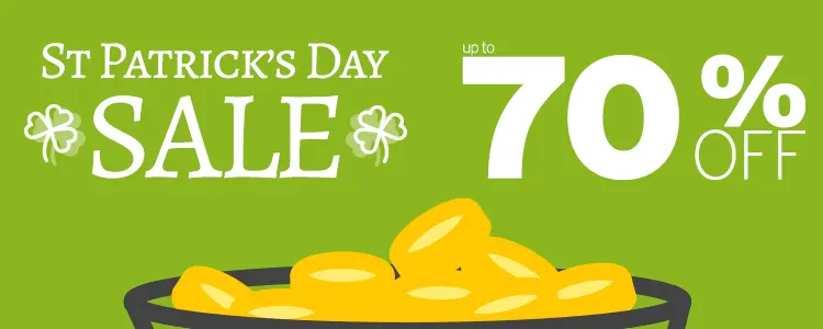 St. Patrick’s Day Uitverkoop tot 70% KORTING
