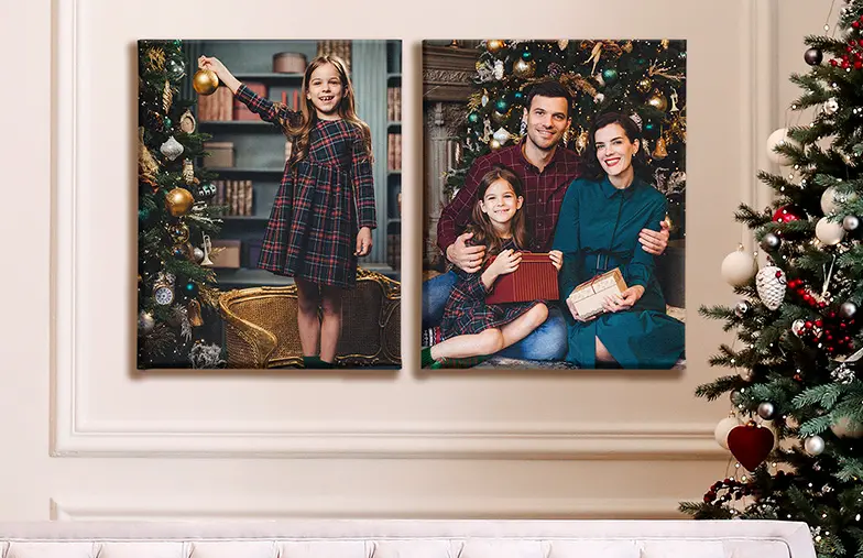 Gepersonaliseerde Foto Canvas Prints door Printerpix|Foto canvas Print|canvas print maten|moeder die haar kleine zoon liefdevol kust op canvas print|galerijmuur van canvas prints|Canvas print van een stel dat van hun vakantie geniet