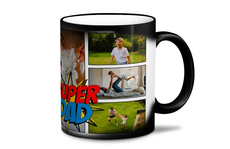 Thee uit de ketel in de magische mok gieten