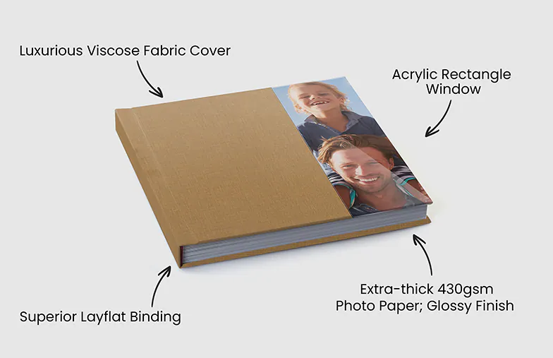 Luxe Layflat Fotoboek – Rechthoekige Acryl Omslag
