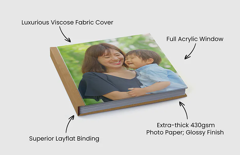 Luxe Layflat Fotoboek – Volledige Acryl Omslag