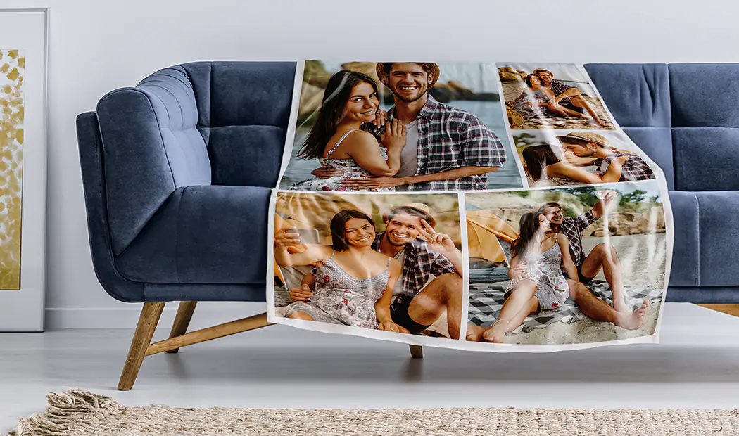 Fotodeken zwart-wit collage afbeelding