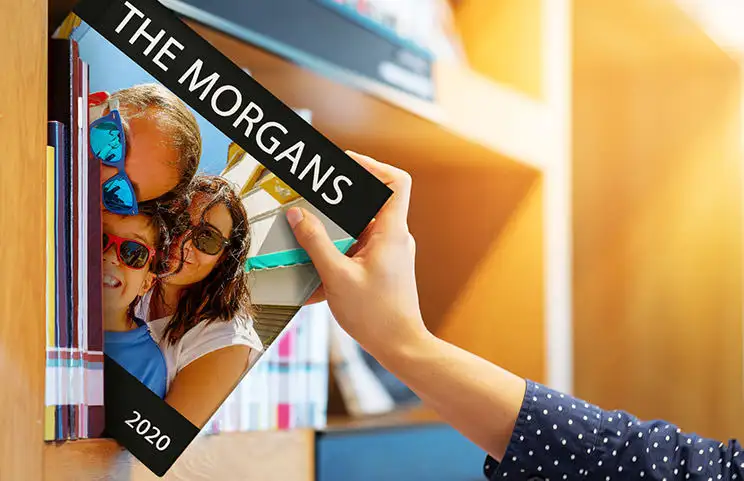 Fotoboek met harde kaft close-up