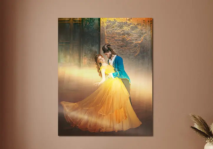 Drie metalen fotoprints van verschillende maten